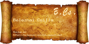 Beleznai Csilla névjegykártya